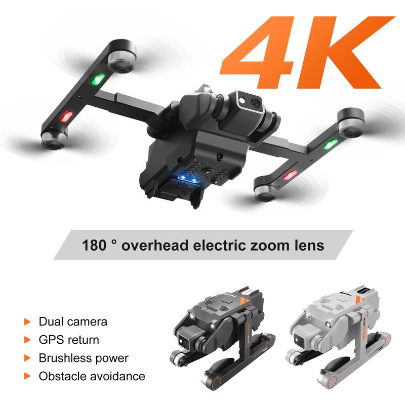 Wireless Drone aerial photography dual camera GPS return 360° surround shooting obstacle avoidance optical flow positioning 180° upward shooting 2 km flight