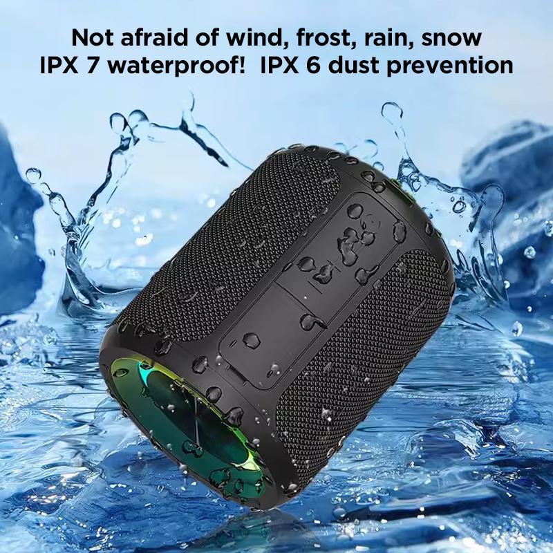 Portable Wireless Speaker with 2 Microphone, 40W Stereo Sound BT Speaker with Light Show, Waterproof Portable Speaker for Home & Outdoor, Camping Gadgets 2024