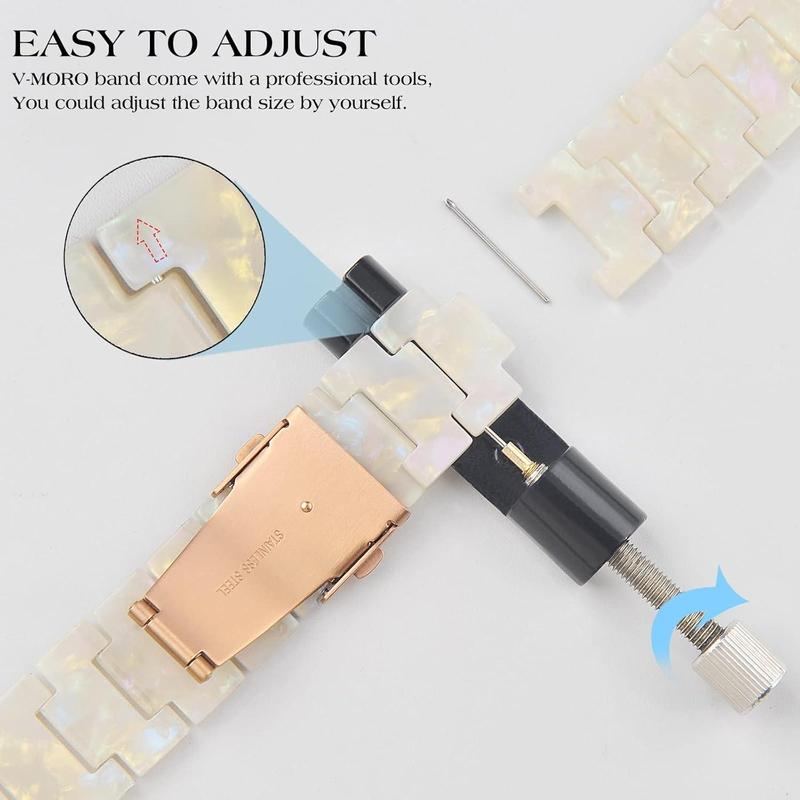 Fashion Resin Watch Band, Lightweight Watch Band, Elastic Single Loop Watch Bands for Women, Wearable Accessories Compatible with Apple Watch Bands 38 40 41 42 44 45 49mm