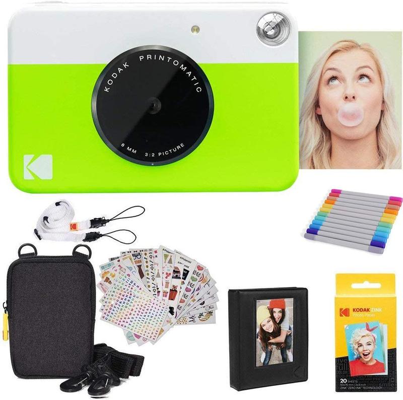 Kodak Printomatic Instant Camera Gift Bundle Flash Film