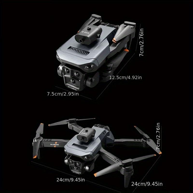 Upgraded 4K UAV 4-Way Automatic Obstacle Avoidance Foldable 3 Camera K6 Max UAV, Real-Time Video, Customizable Route, One-Click Takeoff and Landing Obstacle Avoidance, Suitable for Christmas, Halloween and Thanksgiving Gifts