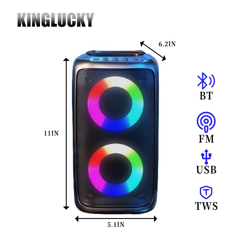 Wireless LED Light Speaker With Subwoofer, Large Boombox Speaker, Stereo Speaker, Subwoofer, Outdoor Speaker, Party Disco Light, Wireless BT5.3