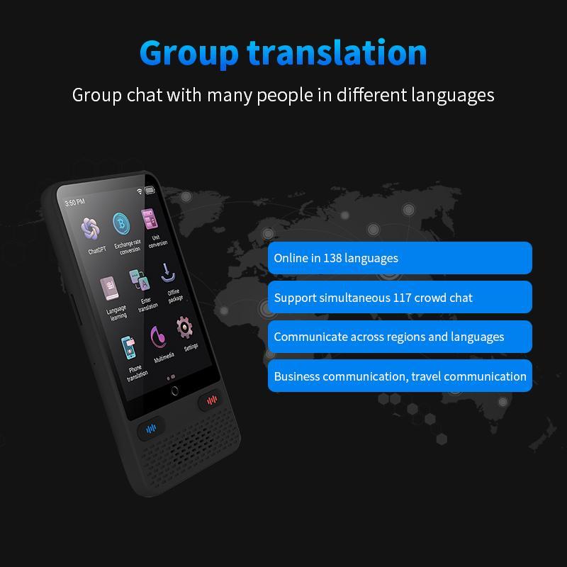 Portable Language Translator Device, 138 Languages Instant Two-way Voice Translator, AI Translator for Business & Travel