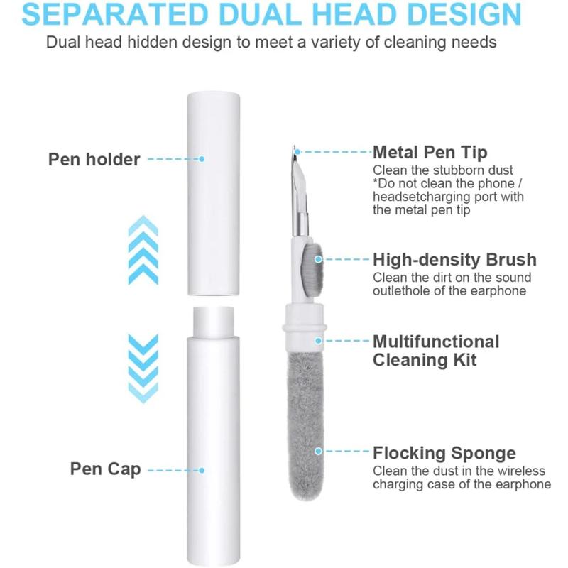 Multifunctional Cleaning Pen, Portable Cleaning Tool for Earphone, Phone, Computer Keyboard, Camera Lens, Cleaning Kit for Home & Office