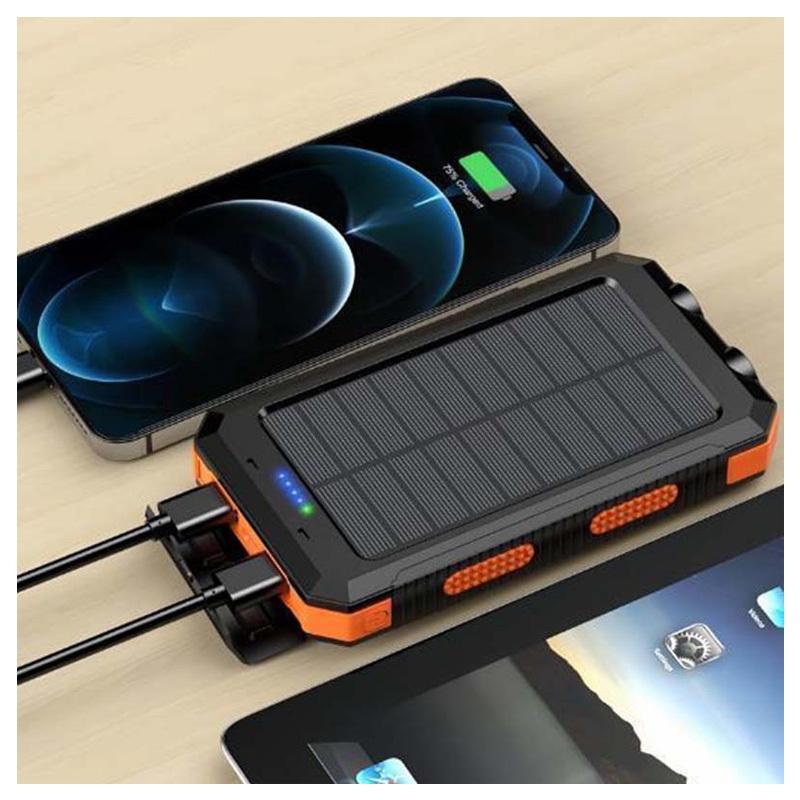 Sustainable Power for All: 10,000 mAh Solar Power Bank for Camping Trips and Daily Adventures! Accessories Charging Portable Rechargeable