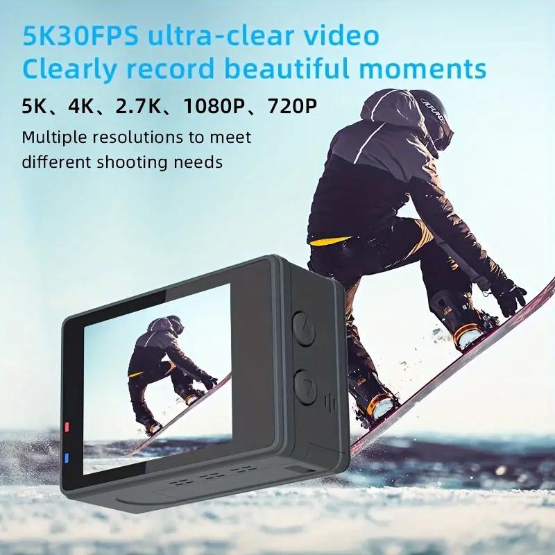 Ourlife 5K Outdoor Waterproof Action Camera for Vlogging with touchscreen Portable 50MP Digital Video Camcorder | Perfect for Water Sports, Underwater, Fishing - Wide Angle Lens，Christmas gifts ，Halloween gifts