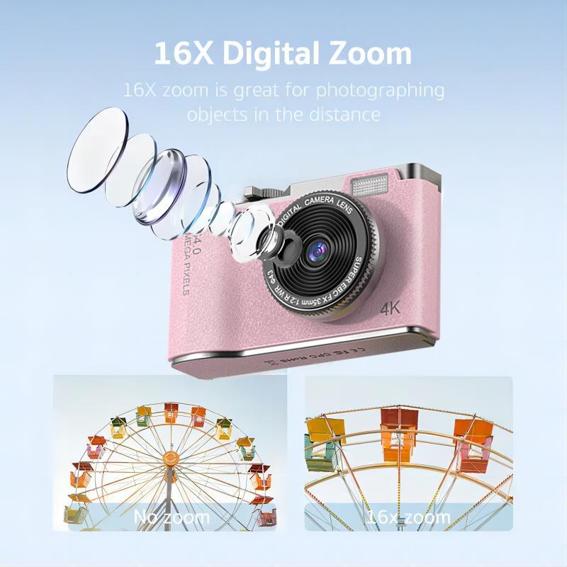 Portable Digital Camera,FHD 1080P Autofocus Vlogging Camera Electronics, Compact Small Camera,Digital Cameras for Teenagers Beginners,32g Memory Card, Ideal Gifts for Girl & Boy