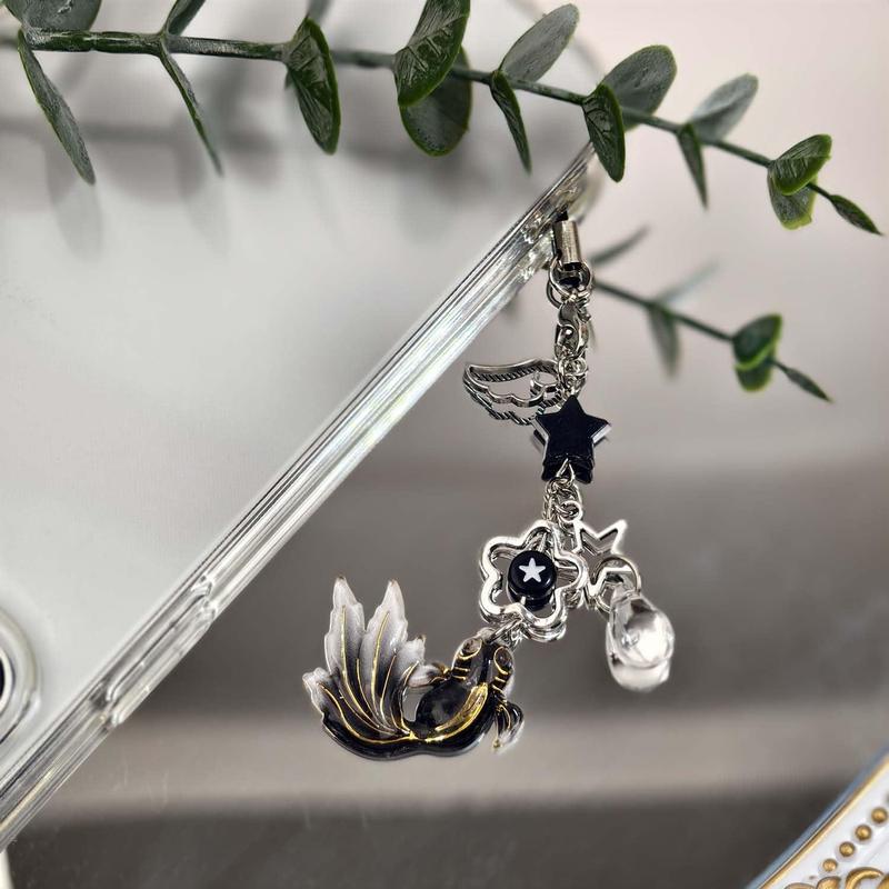 Cell Phone Charm, Koi Fish Design Mobile Phone Strap, Smartphone Lanyard Charm for Keychain, Fashion Phone Accessories Compatible with iPhone 16 15, iPhone 15 Pro Max for Women & Girls