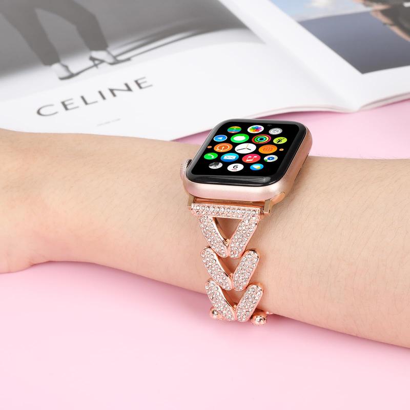 V-shaped Design Watch Band (Band Only), Fashionable Watch Band for Women, Wearable Accessories Compatible with iWatch Series 10 9 8 7 6 5 4 3 2 1 SE