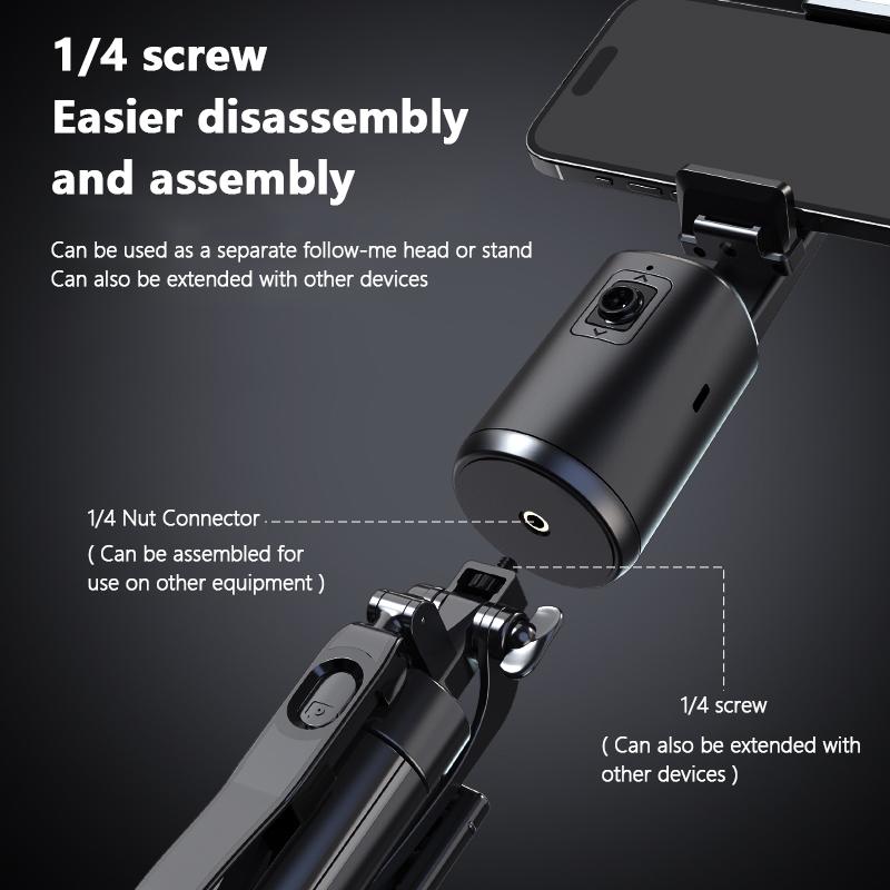 Auto Face Tracking Tripod, No App Required, 360° Rotation Phone Tracking Holder Selfie Accessories, For Smartphone Cellphone