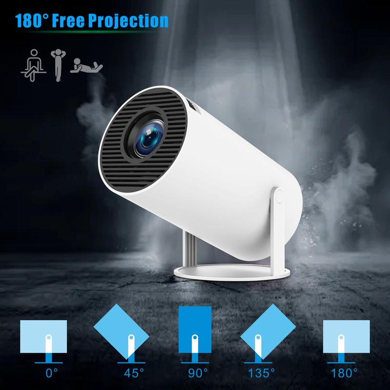 Portable Projector, Android WiFi Bluetooth-compatible Projector, Home Theater Projector, Movie Projector, Mini Projector for Home Office