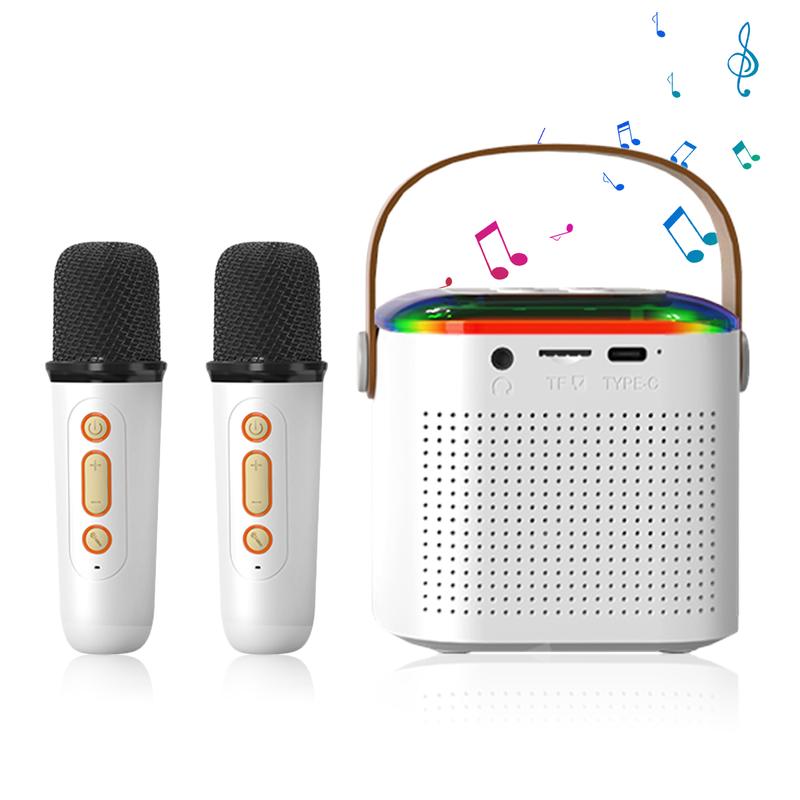 Mini Karaoke Machine with Wireless Microphones Mini Partybox for kids