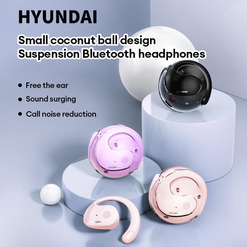 HYUND HY-T26 AI Wireless Hanging Ear Earphone, Waterproof Long Battery Life Clip-on Headset, HIFI Sound Bluetooth-compatible Headphones for Cellphones