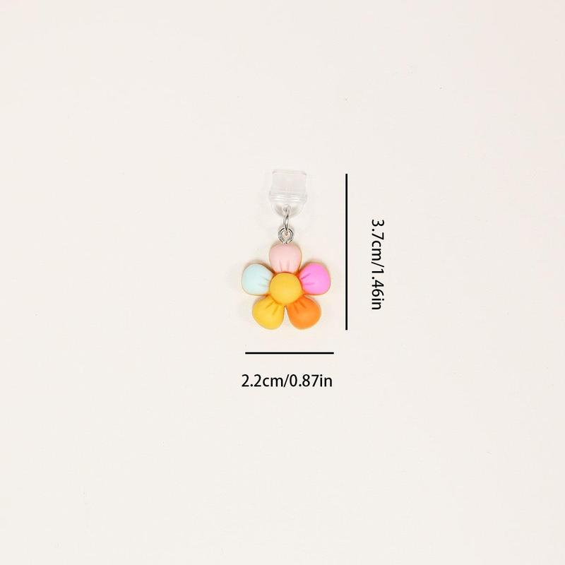 Cute Flower Design Phone Dust Plug Chain, 1 Count Creative Phone Dust Plug Pendant, Phone Accessories for iPhone & Android Phone