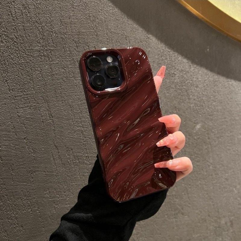 Minimalist 3D Wave Pattern TPU Phone Case, Decorative Phone Protector Cover, Phone Accessories Compatible with iPhone 11 12 13 14 15 Pro Max iPhone 16 Pro Case