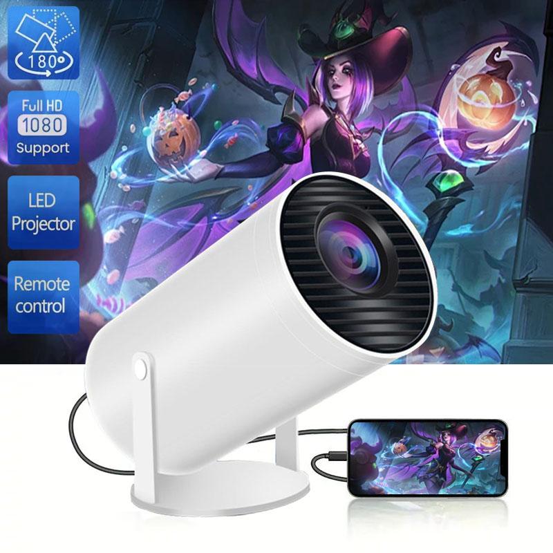 Projector 4k, Portable HD Intelligent Projector for Home Theater and Bedroom Audio, Wired connection, Christmas gift