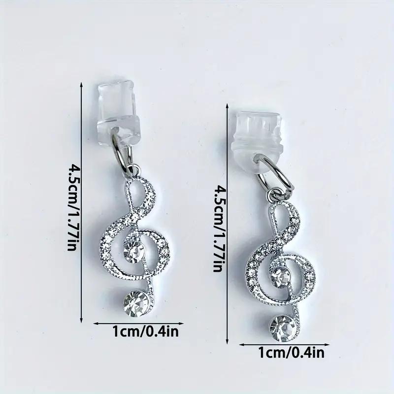 Music Note Design Phone Dust Plug, Cute Phone Dust Plug Charm, Phone Accessories for iPhone & Samsung Type-C Interface, Mobile Phone Decoration Accessories