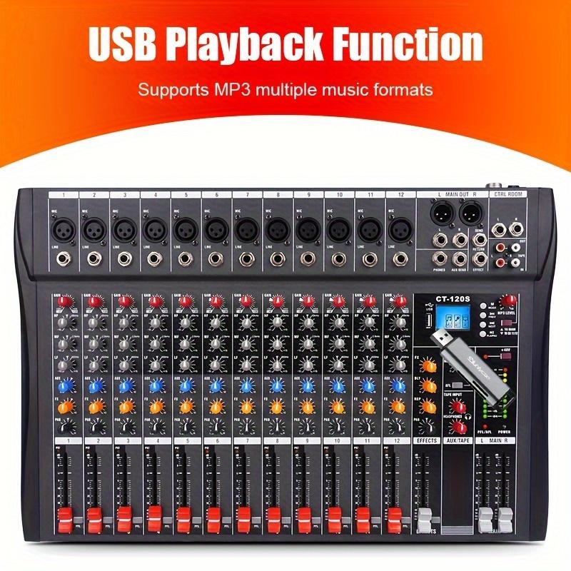 6 8 12 Channel Mixer: Professional mixer with USB, XLR, 48V power and RCA input output for all skill levels