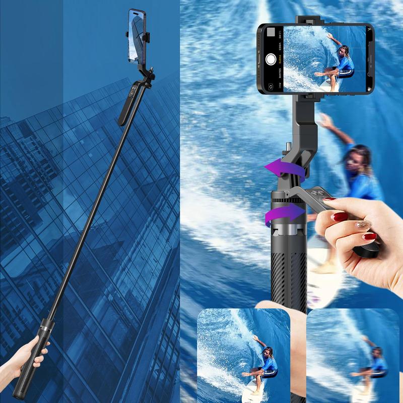 Wireless Selfie Stick with Fill Light, Multifunctional Wireless Selfie Stick with Remote Control, Portable Phone Stand for Live Streaming, Vlogging & Photography