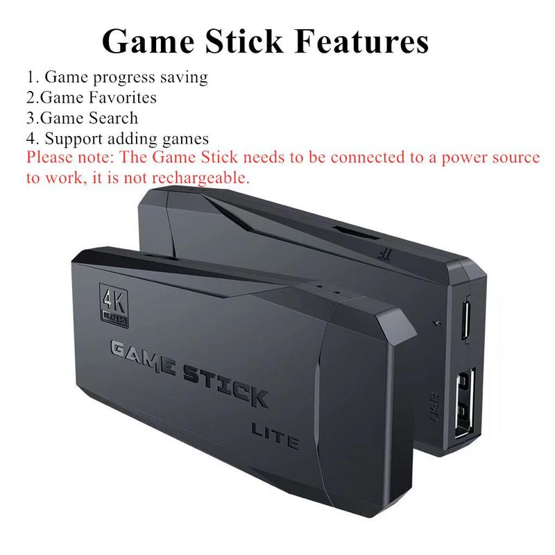 Plug and Play Game Console with Wireless Controller, Retro Game Stick with Multiple Arcade Emulators, Extreme Mini Game Box for TVs