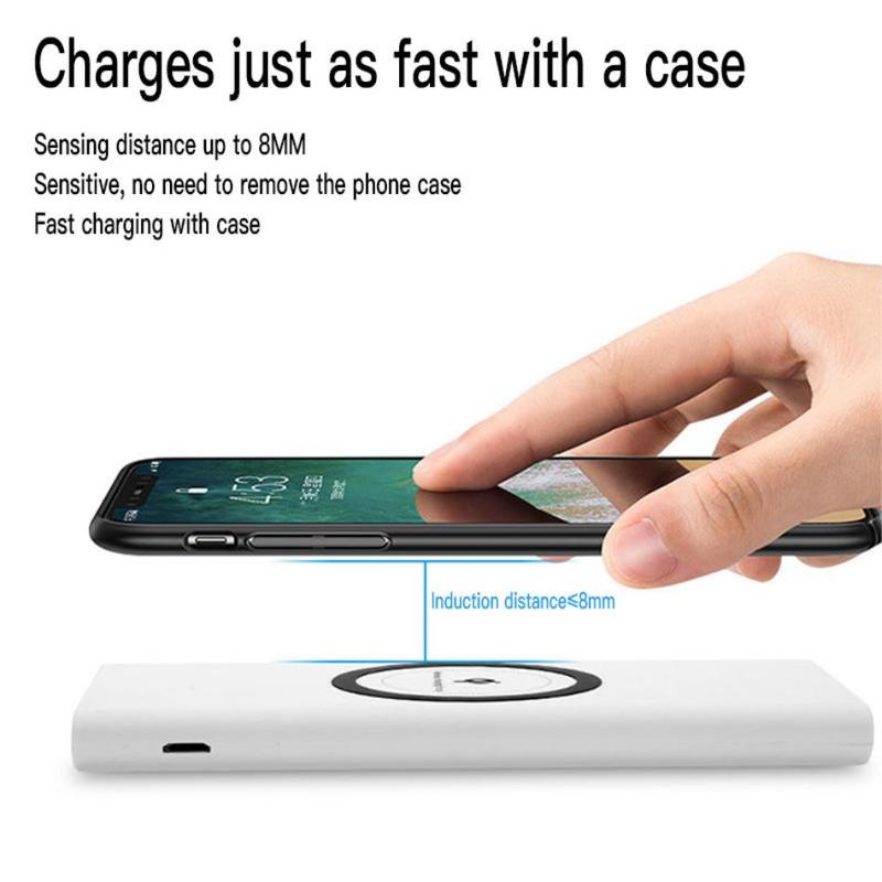 3 in 1 Wireless Power Bank, 1 Count 10000mAh Portable Wireless Power Bank, Multifunctional Power Bank with LED Light for iPhone & Android