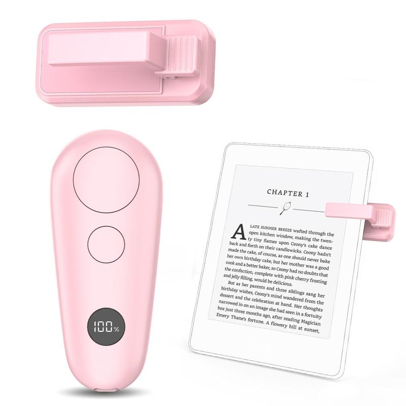 Remote Control Page Turner, Rechargeable E-book Reader Remote Control Trigger, Reading Novels Page Turner Clicker for iPad Tablets, Page Turning Tool