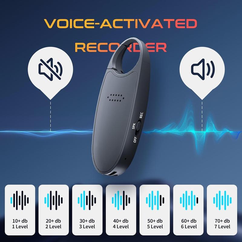 Magnetic Digital Voice Recorder with AI-Triple Noise Reduction,Portable Audio Recorder Compatible with Smart Cell Phone PC Recording Device for Lectures,Meetings,Interviews,Black