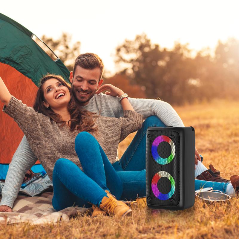 Wireless LED Light Speaker With Subwoofer, Large Boombox Speaker, Stereo Speaker, Subwoofer, Outdoor Speaker, Party Disco Light, Wireless BT5.3