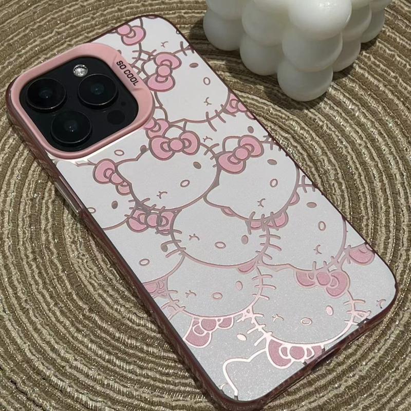 pink KT Phone Case For iPhone 16 15 14 12 13 11 Pro Max XR XS MAX 7 8 PLUS MINI Y2K Cute Cover