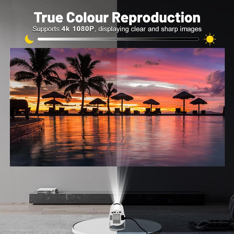 Mini Portable Projector,Bluetooth  Wifi6+5G,Android 11.0, 35-130’’ Display, Auto Keystone Correction,180° Flip,Screen Mirror,Lcd 720P, Build-in speaker, Home Cinema, With Android iOS Windows TV  HDMI USB Audio 3.5 projector