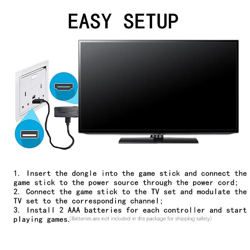 Plug and Play Game Console with Wireless Controller, Retro Game Stick with Multiple Arcade Emulators, Extreme Mini Game Box for TVs