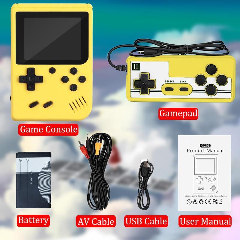 500 in 1 （Contains different versions of the same game）Gameboy for Adults&Kids Retro Handheld Game Console Retro Video Game Console Supports Two People Playing Games on TV Cable Portable Arcade Compact Lithium Device Rechargeable Protection