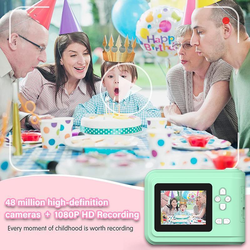 Instant Camera, 1 Count Rechargeable HD Video Camera with Printing Function, Digital Camera, Photo Gift for Kids, Birthday Gift, High Print Quality