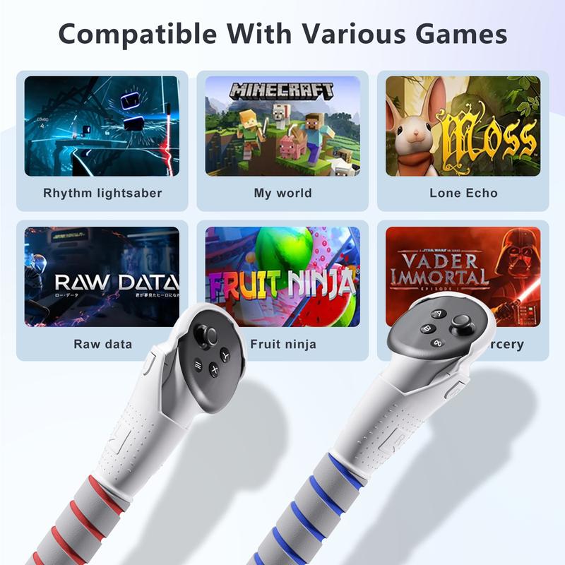 3 in 1 Gorilla Tag Long Arms for Quest 2 3 3S,Beat Saber Handles Attachment Golf Club Extension Grips for VR sticks Controller Accessories Smartphone