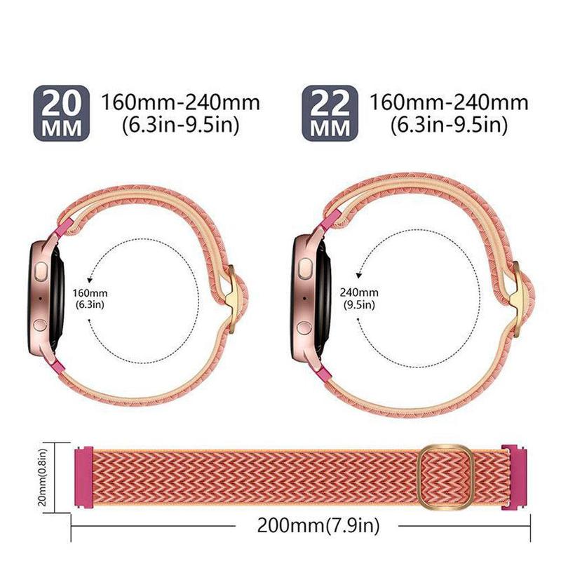 Wave Pattern Nylon Watch Band (Band Only), 3 Counts Replacement Watch Band for Samsung Galaxy Watch 3 4 5, Smart Watch Band for Huawei Watch 3