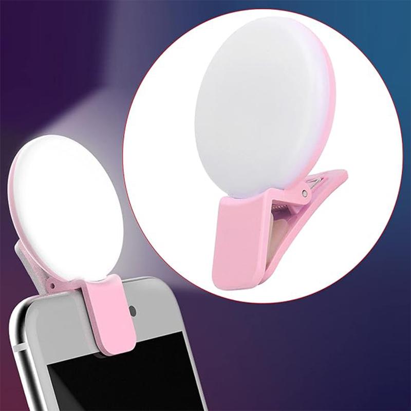 1 Count Clip On Selfie Ring Light MiniSelfie FillLight, Ring Light for MobilePhone or Laptop