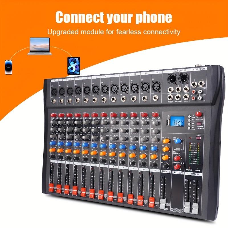 6 8 12 Channel Mixer: Professional mixer with USB, XLR, 48V power and RCA input output for all skill levels