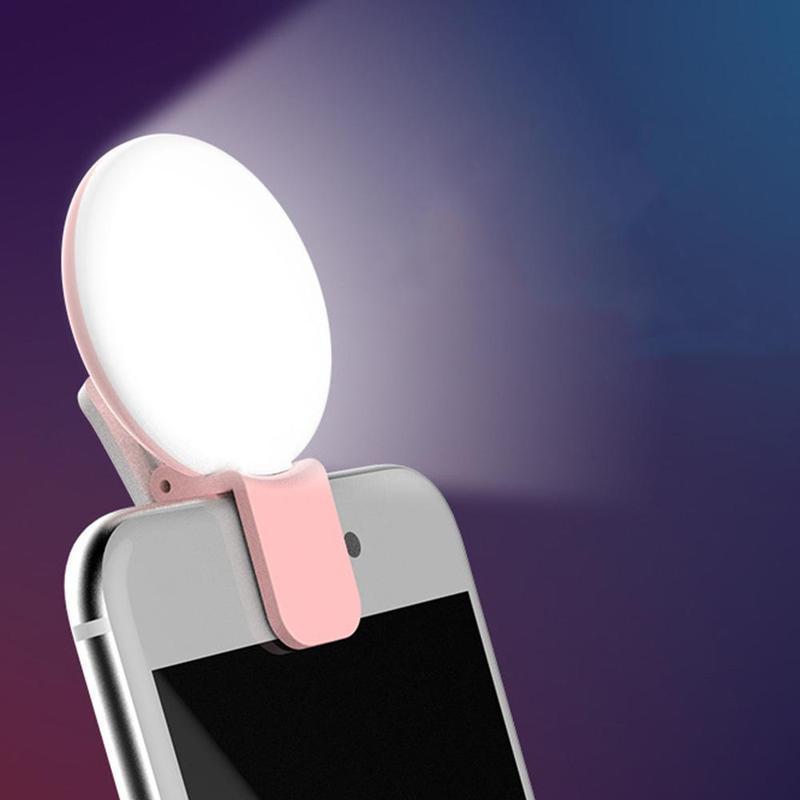 1 Count Clip On Selfie Ring Light MiniSelfie FillLight, Ring Light for MobilePhone or Laptop