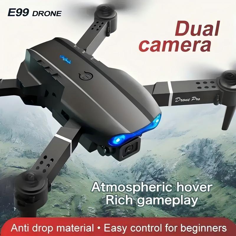 2 Batteries E99 K3 Professional Dual Camera Drone, Remote-controlled Airplane, Remote Control, Altitude Maintenance, Lithium Polymer Battery, Ideal Holiday Gift For Halloween And Christmas