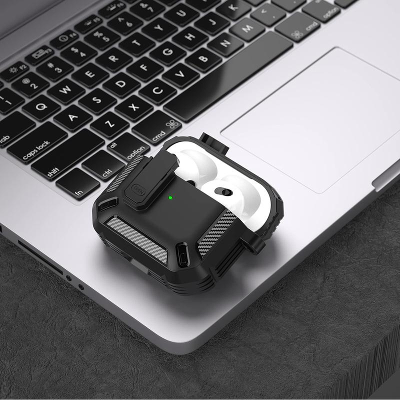 for AirPods 3rd Generation Case, AirPods 3 Case Cover with Lock AirPods 3 Generation Protective Case Gen 3 Shockproof Cover with Keychain Compatible with Apple AirPods 3rd Generation 2021 Black Protection