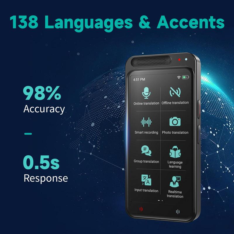 vormor Language Translator Device, Portable Translator Device with 138 Languages & 4.1