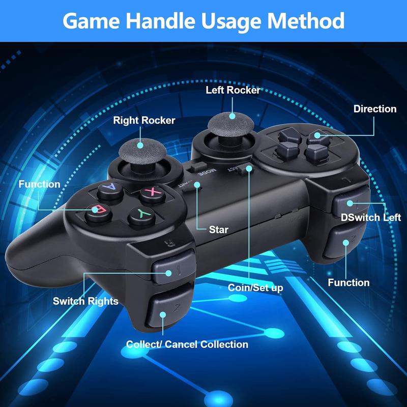 Retro Game Console Stick,20000+Video Games, 9 Emulator ConsolePlug and Play for TV, 4K HDOutput,2.4GHz Wireless Controllers Birthday Christmas