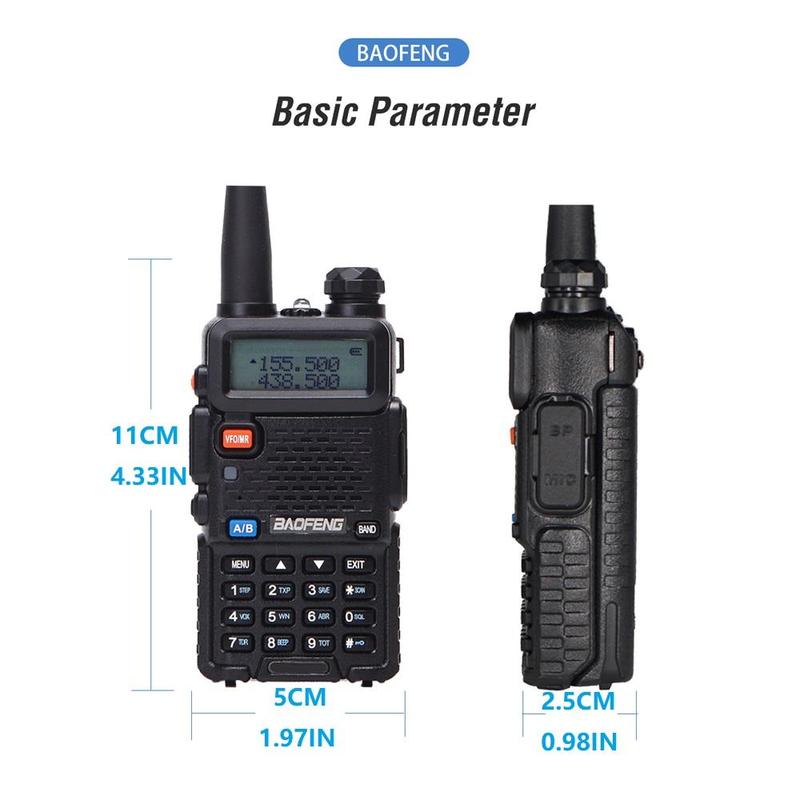 BAOFENG 5RX Handheld Radio, 1 Set Portable Two-way Radio, Multifunctional Radio for Camping, Hiking, Travel, Frequency Copy, AirBand, Chirp Compatible