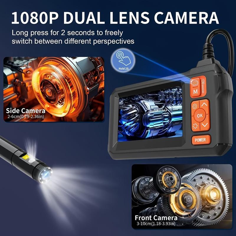 Borescope Camera With Light, IP67 Waterproof Endoscope Camera With Light, 1080P HD Inspection Camera, 50ft Snake Camera, Gadgets For Men (4.3