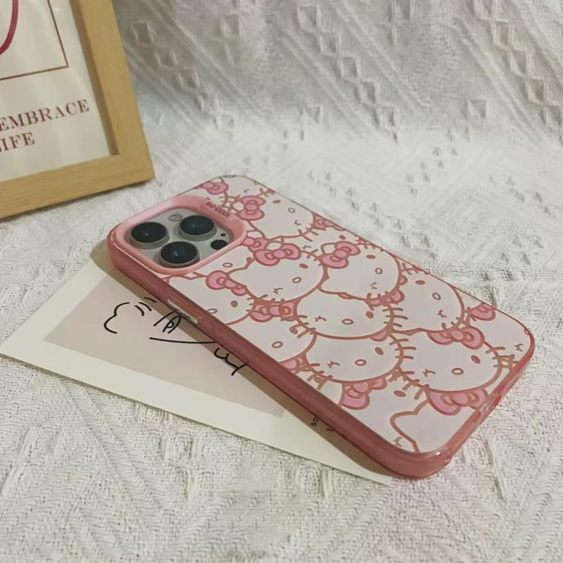 pink KT Phone Case For iPhone 16 15 14 12 13 11 Pro Max XR XS MAX 7 8 PLUS MINI Y2K Cute Cover