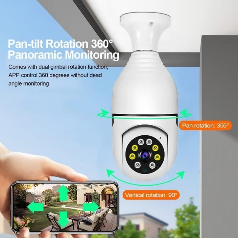 Rotatable Wireless Camera, 1 Count Plug & Play Home Security Camera, 360 Degree WiFi Night View Camera, Smart Remote Indoor Camera for Home Security