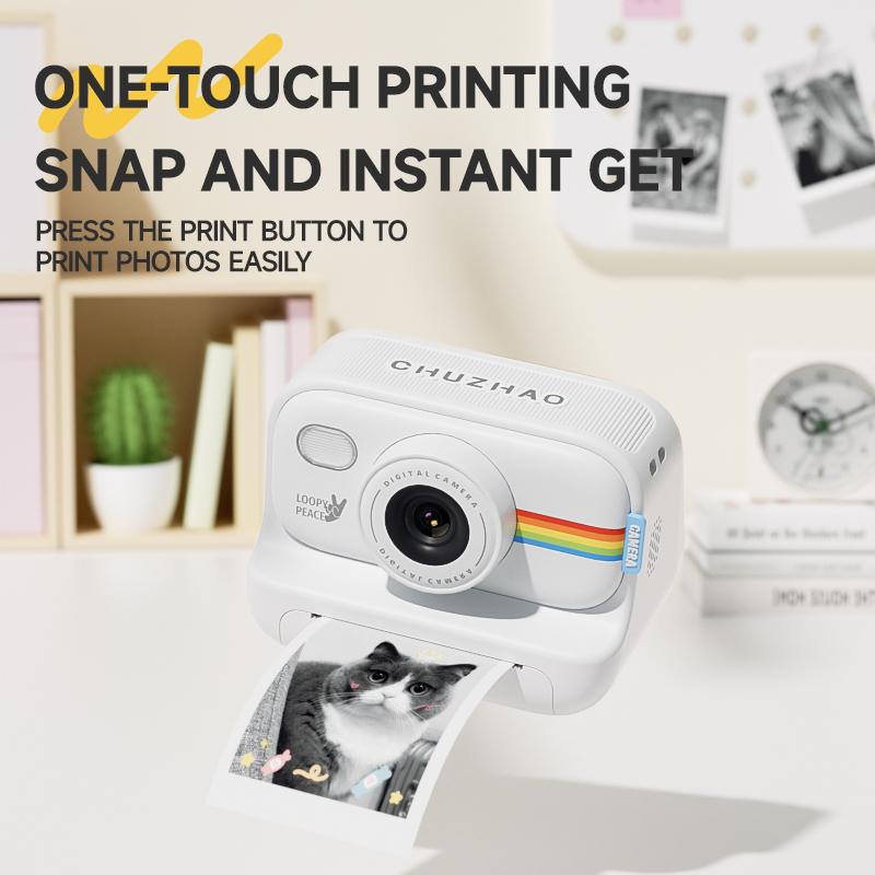 Instant Print, Inkless , Digital Video ,  Card Charging AdjustableDurable Sd Chargeable,Auto Focus Digital  for Summer. Compact Boys Memory fujifilmcamera 1080p  point & shoot   polaroid printer instax camera fujifilm fuji camera