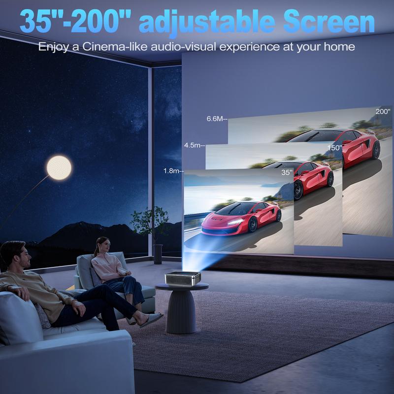 PUERSIT 4K Projector with 5G WiFi and Bluetooth,25000 Lux Brightness for Outdoor Movies,Auto Focus,Dolby Atmos Ultra-HD Smart Home Theater Projector Audio