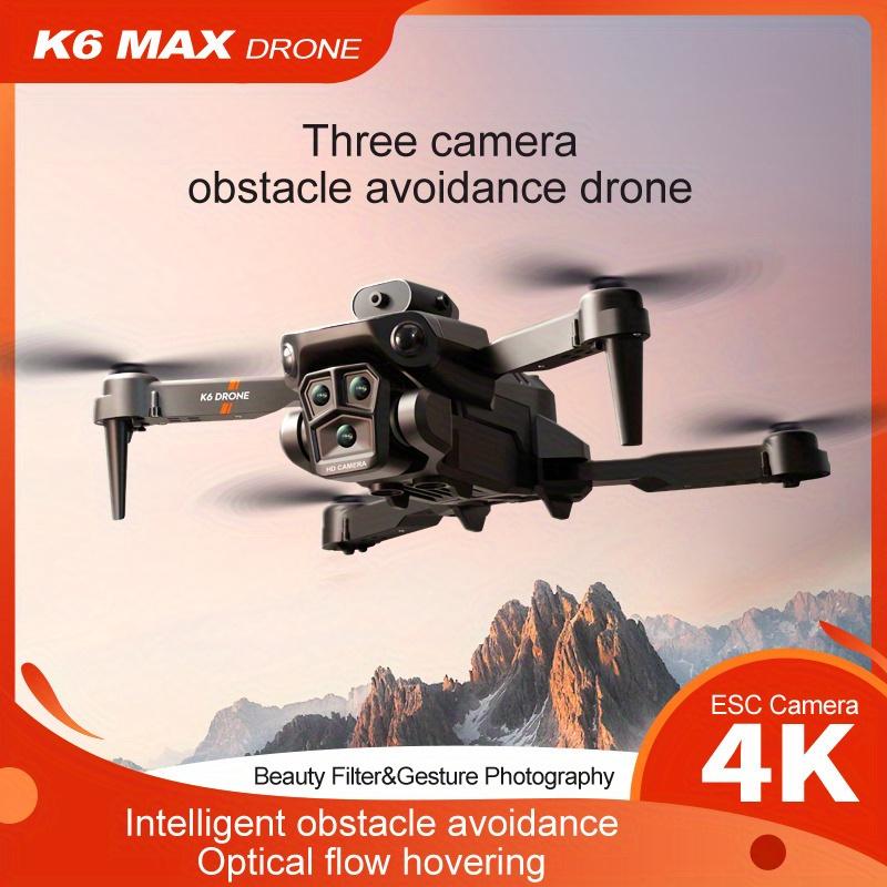 Upgraded 4K UAV 4-Way Automatic Obstacle Avoidance Foldable 3 Camera K6 Max UAV, Real-Time Video, Customizable Route, One-Click Takeoff and Landing Obstacle Avoidance, Suitable for Christmas, Halloween and Thanksgiving Gifts