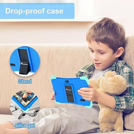 Kids Tablet 7 inch Android 12 Toddler Tablet Childrens Tablet for Kids 2-13 Quad-Core 2+32GB WiFi Bluetooth Dual Camera Parental Control with Drop-Proof Toddler Tablet Case